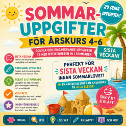Sommaruppgifter för de sista skolveckorna, årskurs 4-6
