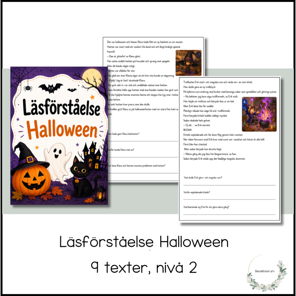 Läsförståelse halloween – nivå 2
