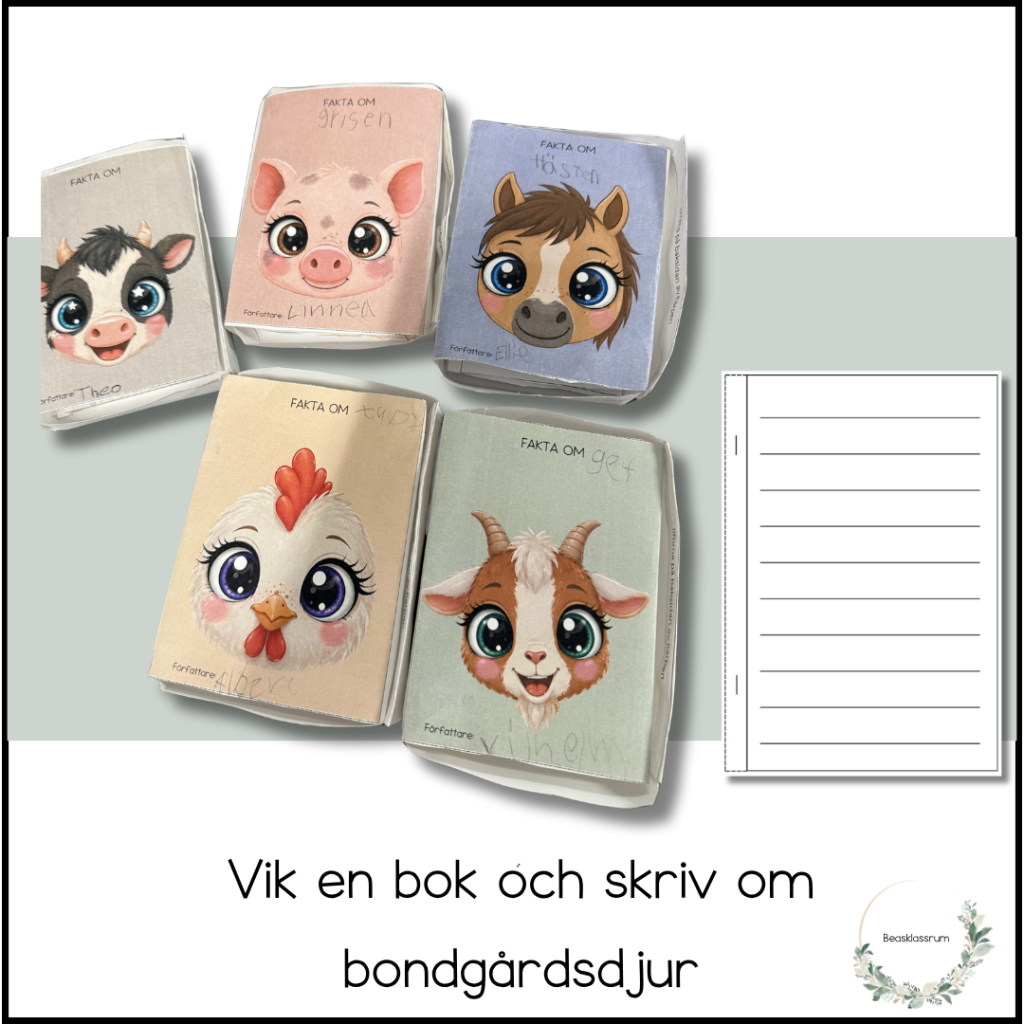 Bondgårdsdjur – vik ett bokomslag och skriv