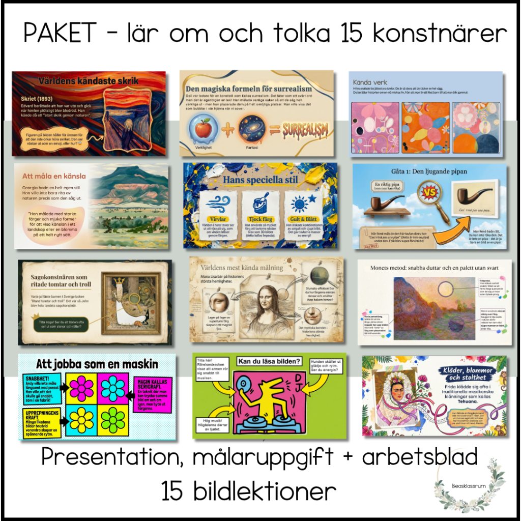 Paket: 15 konstnärer (lär om och tolka)