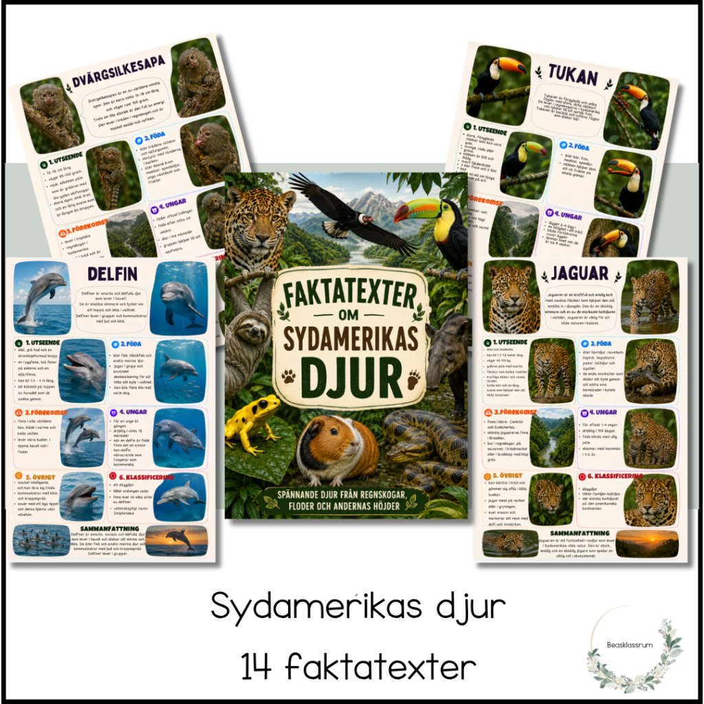 Faktatexter – Sydamerikas djur