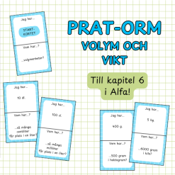 Pratorm begrepp: volym och vikt