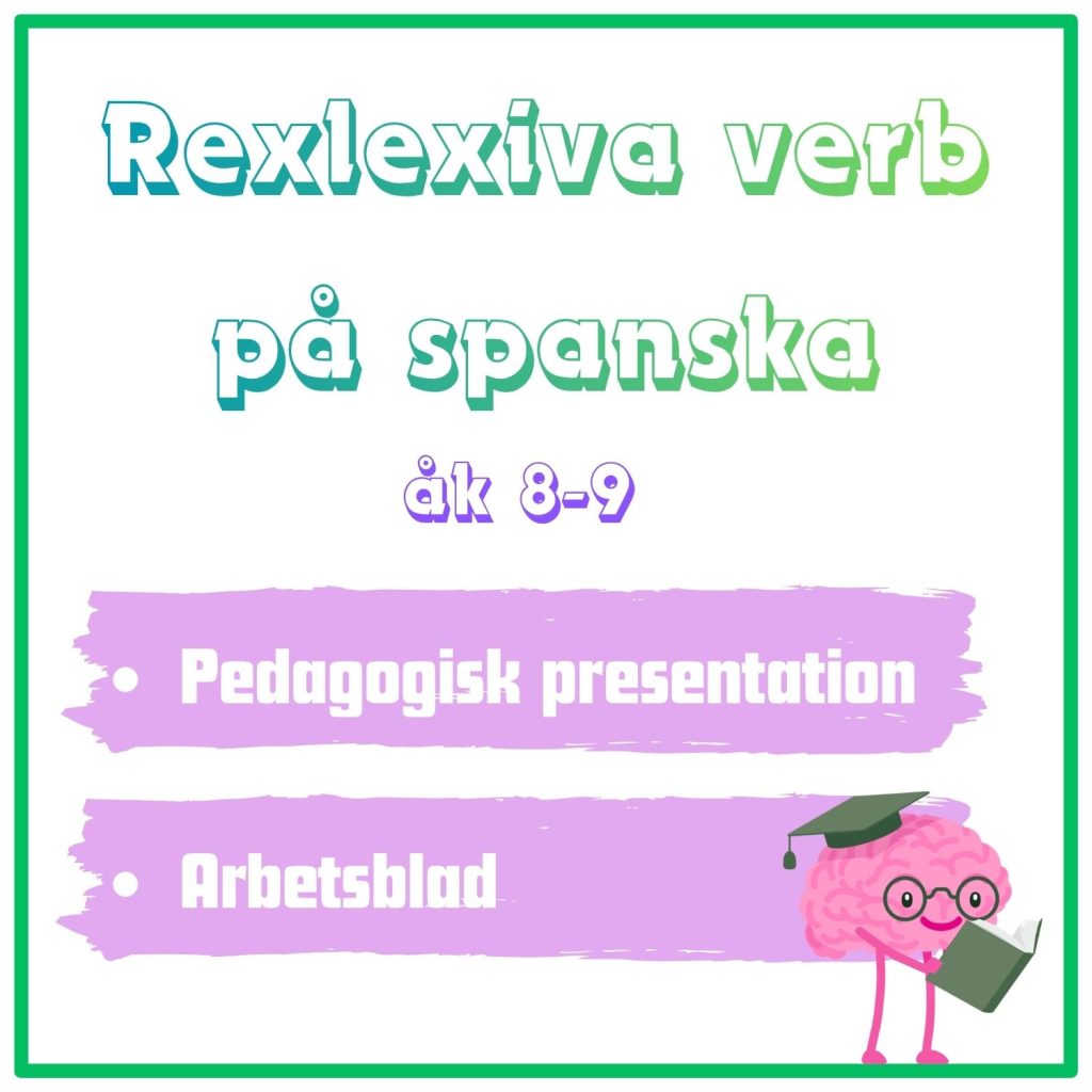 Reflexiva verb på spanska. Presentation + arbetsblad