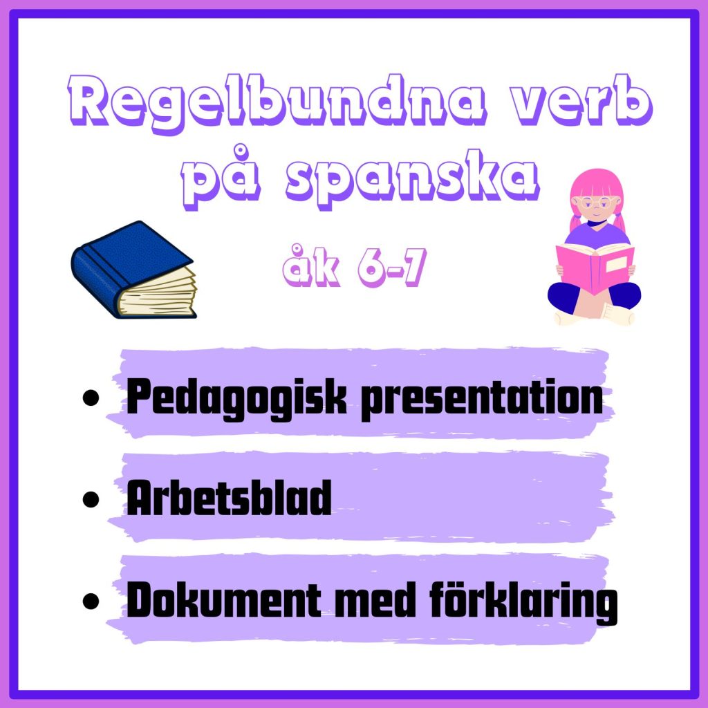 Regelbundna verb i presens, . Presentation + arbetsblad + stöddokument med förklaring