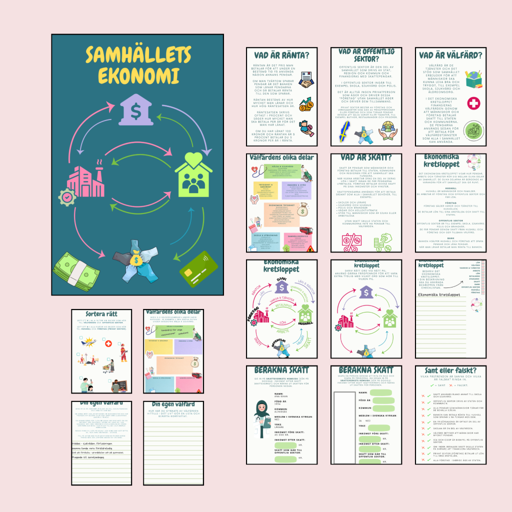 Häfte/arbetsblad samhällets ekonomi
