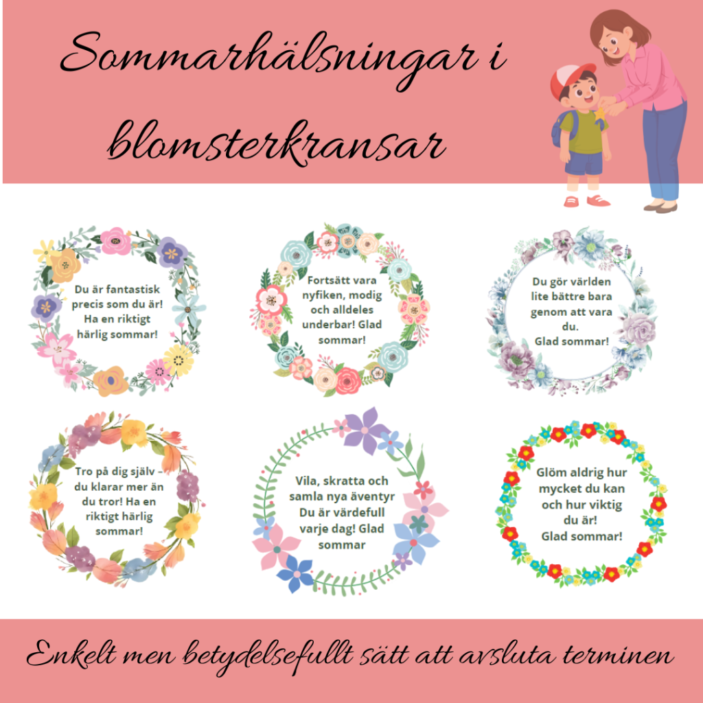 Sommarhälsningar i blomsterkransar