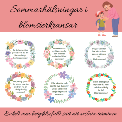 Sommarhälsningar i blomsterkransar