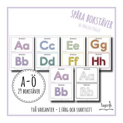 Spåra bokstäver A-Ö Bokstavskort