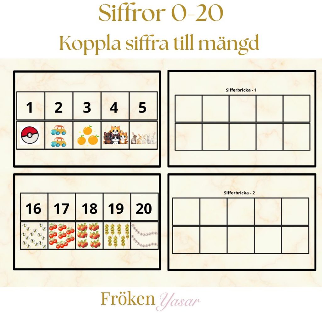 Koppla siffra till mängd 0-20