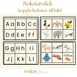 Bokstavslek - koppla bokstav till bild A-Ö