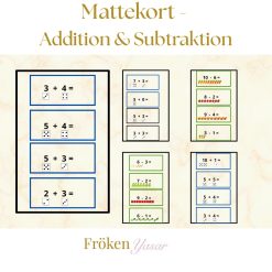 Mattekort - Addition och subtraktion med visuellt stöd