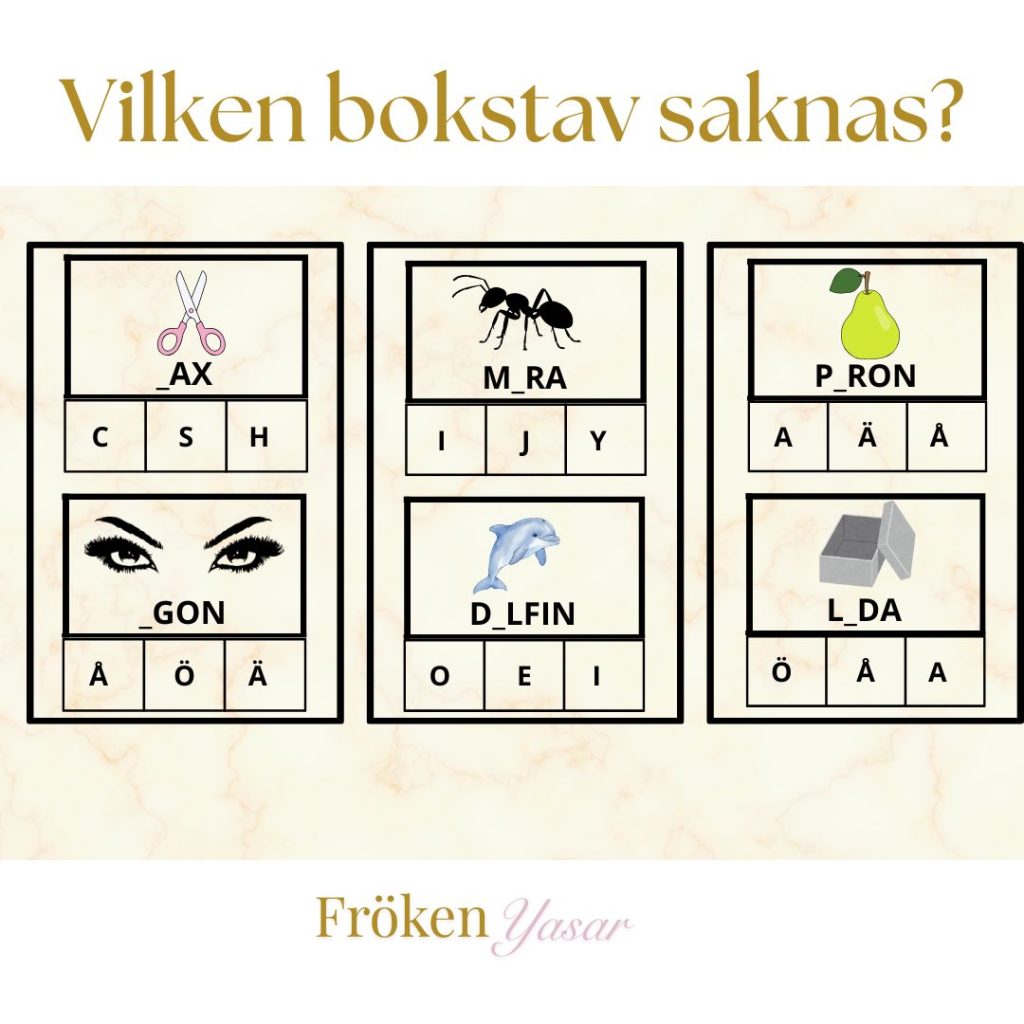 Vilken bokstav saknas? – Språkutvecklande bokstavsträning