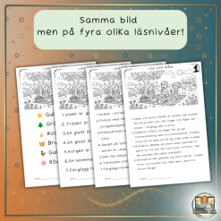Läsa och måla: Samma bild – men på fyra olika läsnivåer!