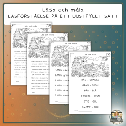 Läs, rita och måla i skogen (anpassat för ALLA i klassen) 🦊🖍️
