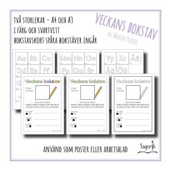 Veckans bokstav poster (A4 och A3)