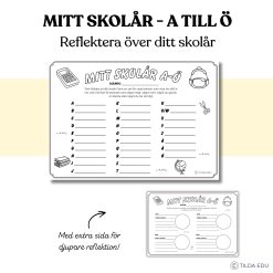 Mitt skolår A-Ö - reflektionsmaterial för terminsslut