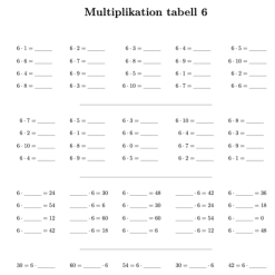 Multiplikationstabellen Modul 2 – 3, 4, 6