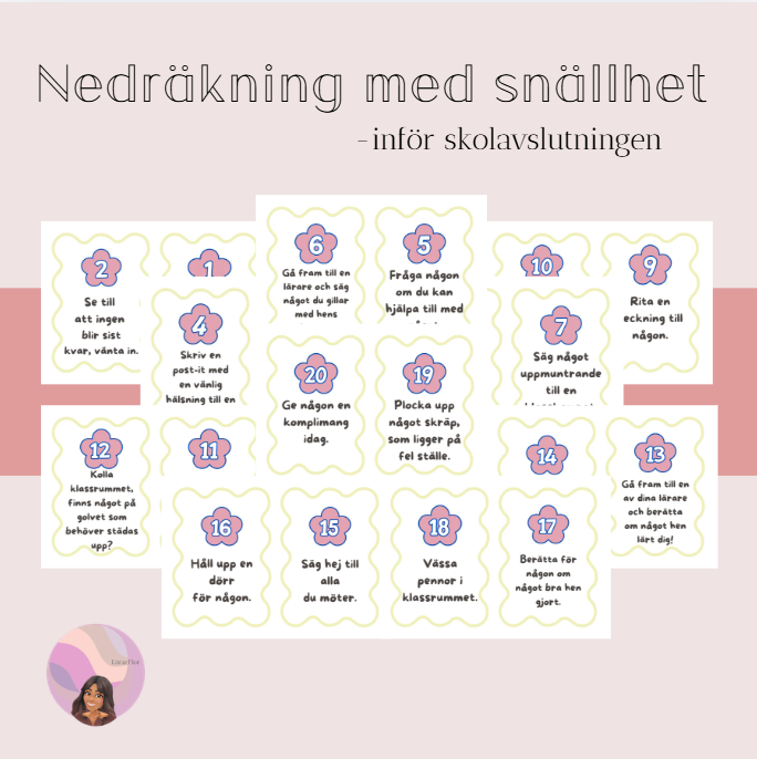 Nedräkning till sommarlov – 20 snälla uppdrag