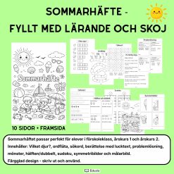 Sommarhäfte åk 1-2 – matte, svenska, pyssel och problemlösning