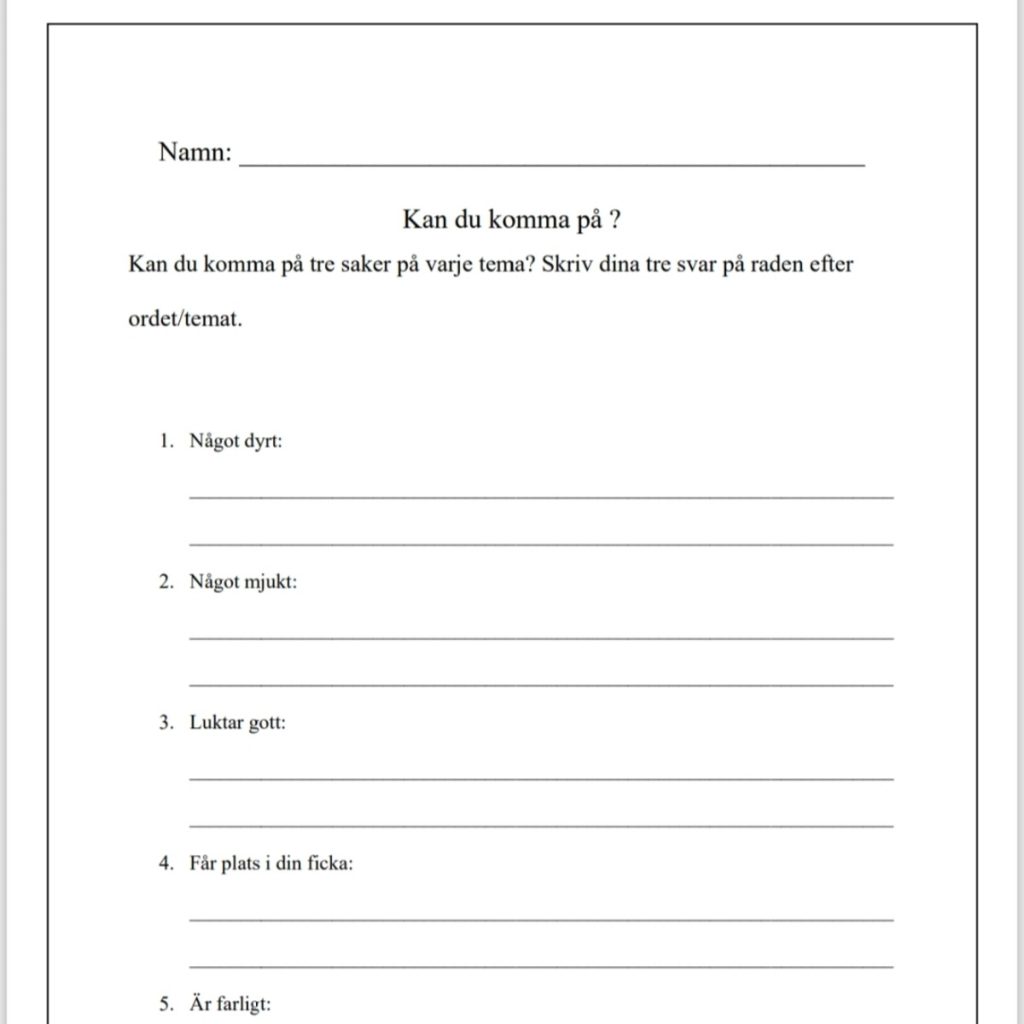 Kan du komma på ord 1