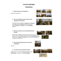 Medeltiden i Sverige – instuderingsfrågor med svar och bildstöd åk 4