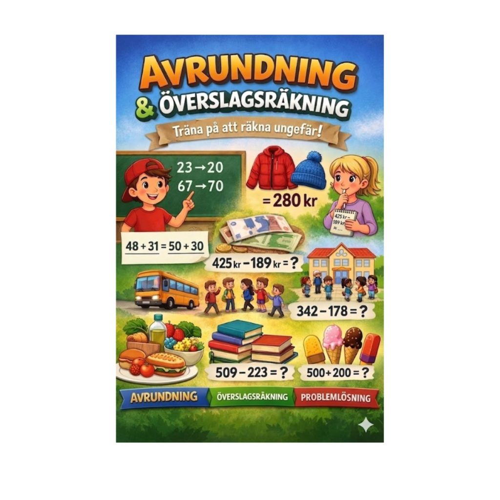 Avrundning & Överslagsräkning – Åk 4–6 (med bildstöd & problemlösning)