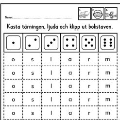 Kasta tärningen, ljuda/läs och klipp