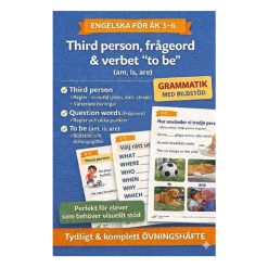 Engelska grammatik åk 3-6 – Third Person, Question Words & Verb to Be (med bildstöd)