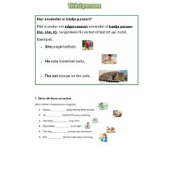 Engelska grammatik åk 3-6 – Third Person, Question Words & Verb to Be (med bildstöd)