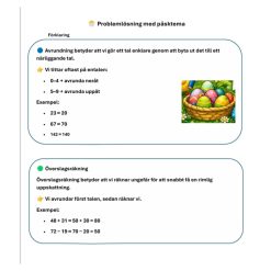 Påsktema: Avrundning, överslagsräkning & problemlösning – åk 4–6 (med bildstöd)