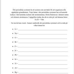 Arbetshäfte om periodiskasystemet