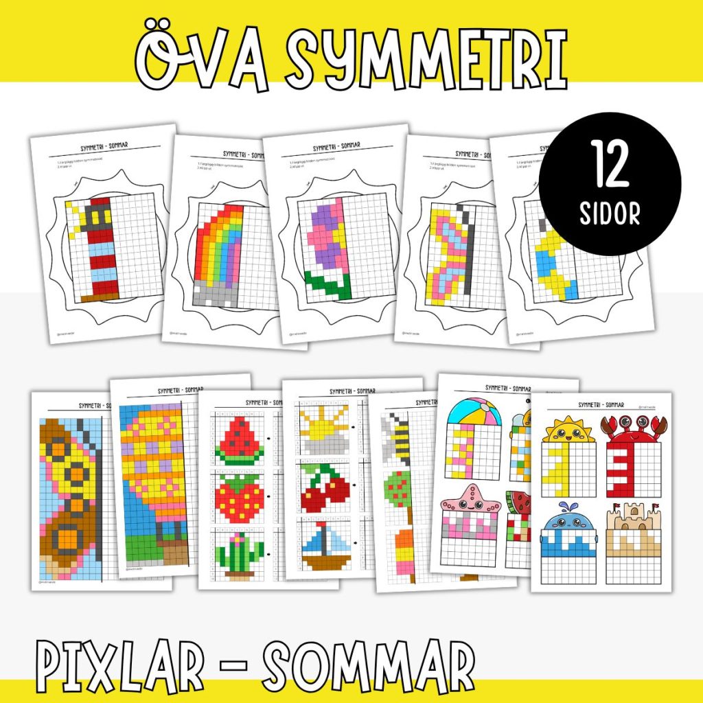Symmetri – Färglägg tema sommar