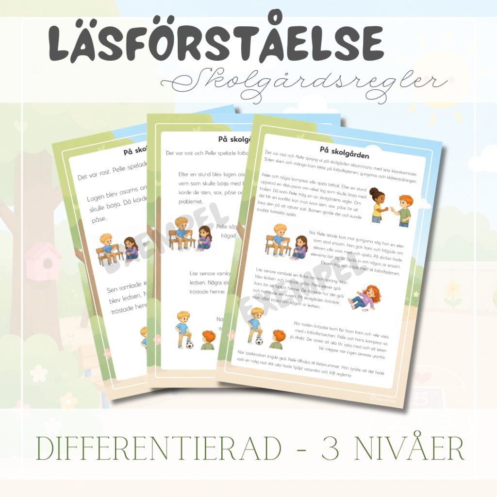 Läsförståelse värdegrund _ skolgårdsregler