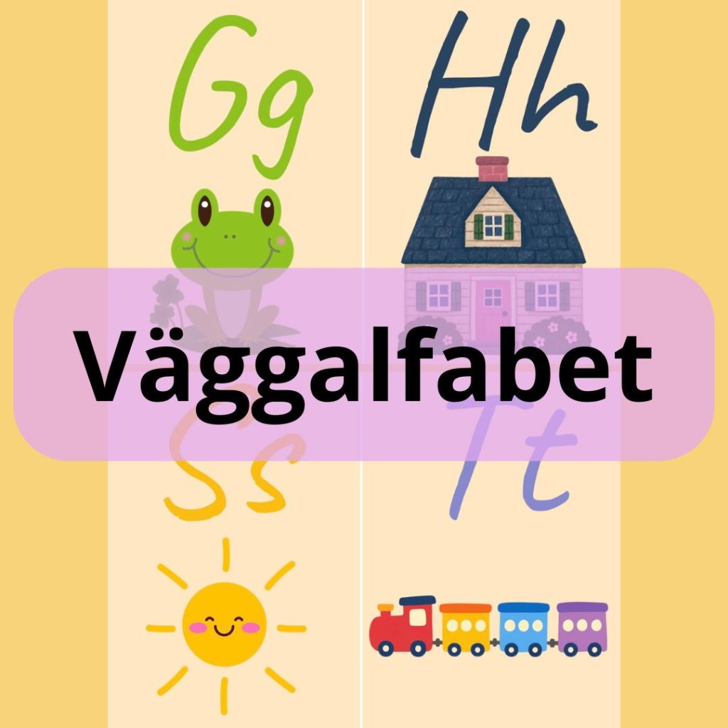 Väggalfabet + bokstavskort till knippa