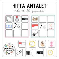 Hitta antalet- talen 1-10 i olika representationer