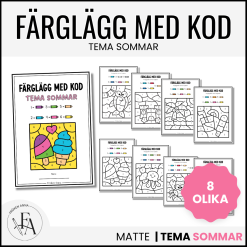 Färglägg med kod | Tema sommar