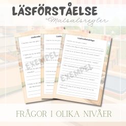 Läsförståelse värdegrund _ matsalsregler
