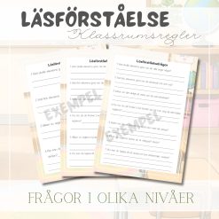 Läsförståelse värdegrund _ klassrumsregler