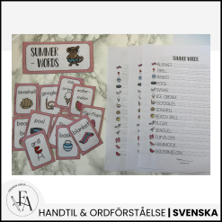 Sommarord: (Ordkunskap, välskrivning, memory)