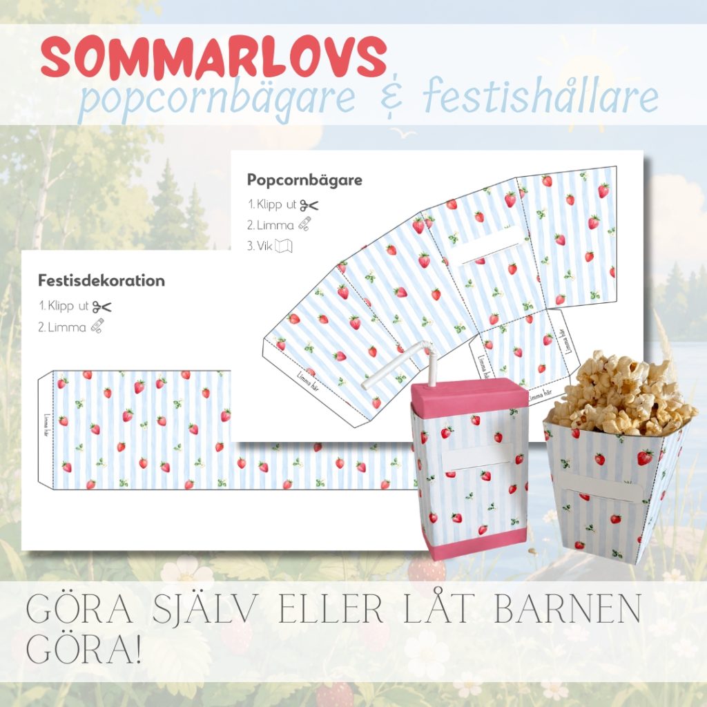 Sommarlov popcornbägare & festisdekoration
