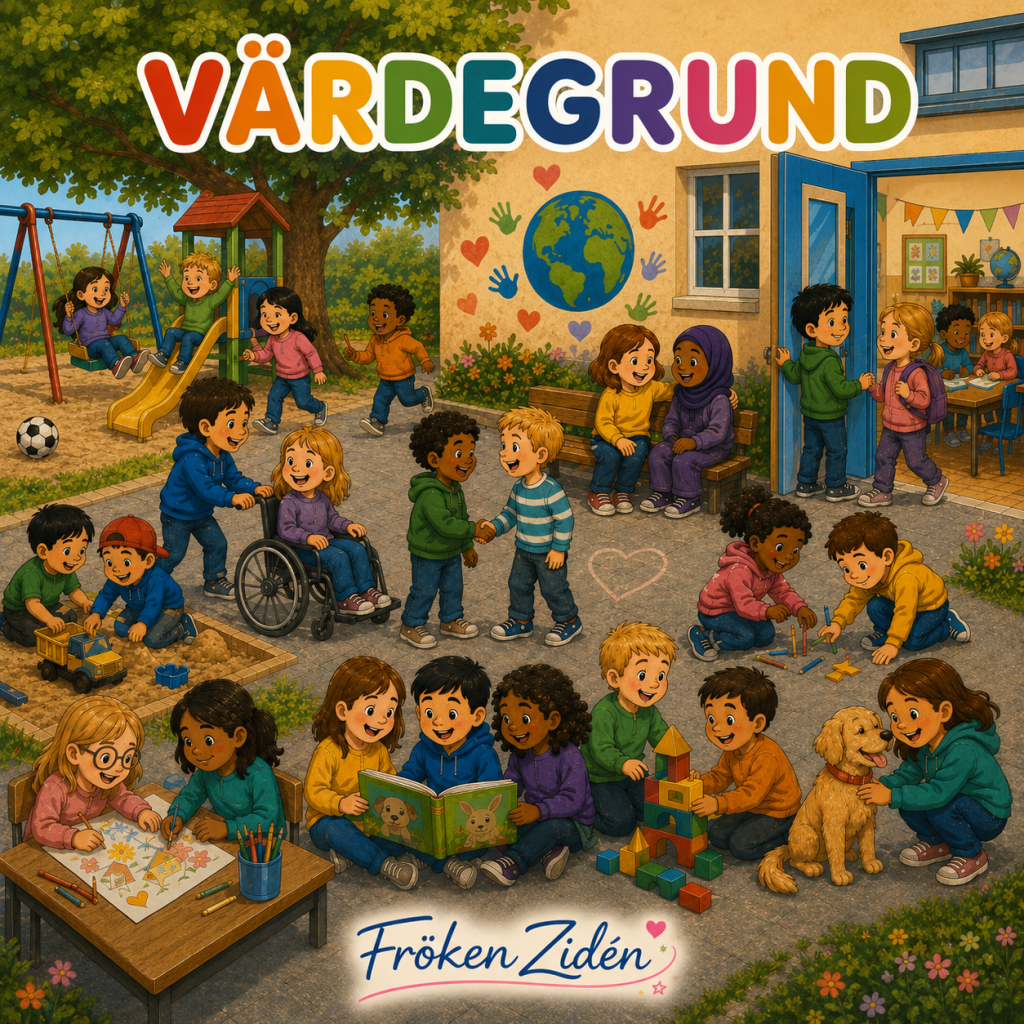 Värdegrund för Åk 1 – Färdigt lektionsmaterial med presentation, övningar och arbetsblad