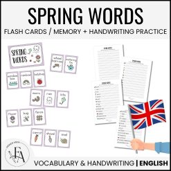 Spring words (Ordkunskap, välskrivning, memory)
