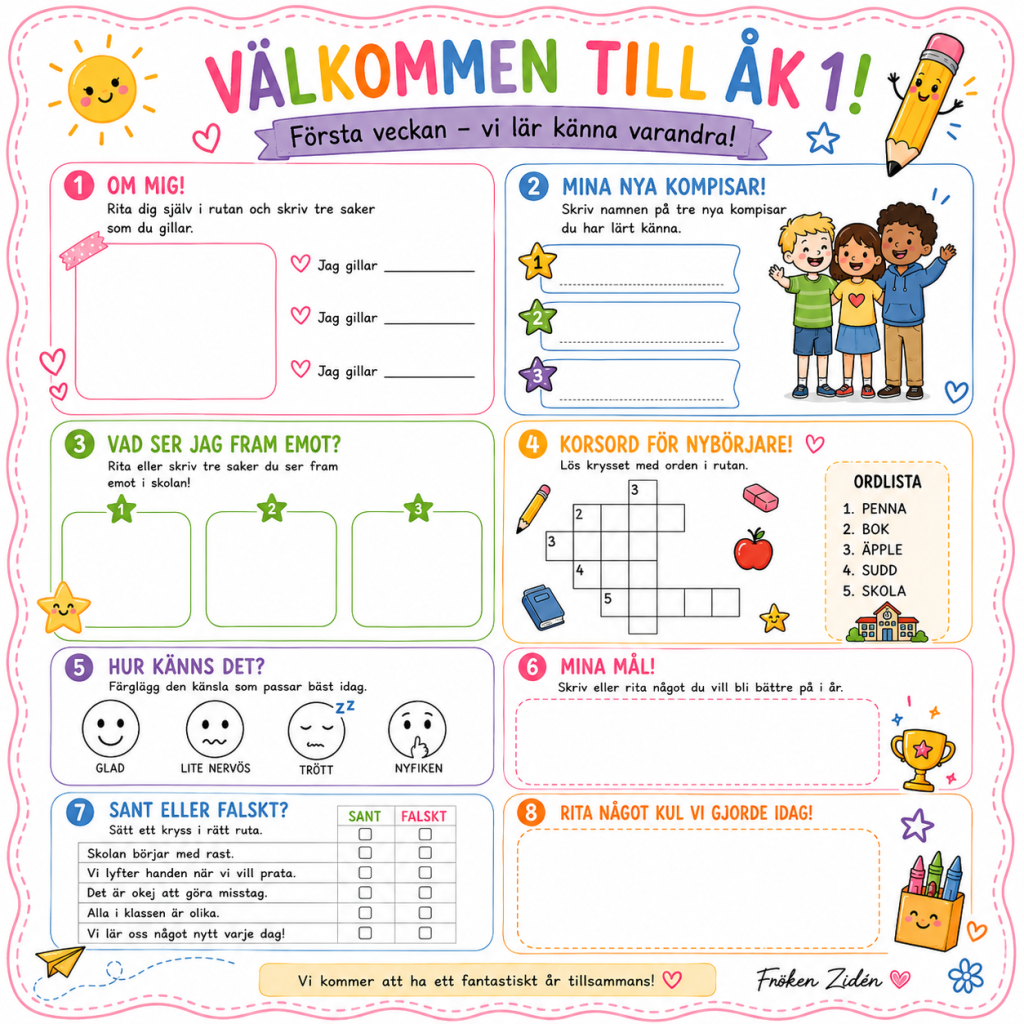 Välkommen till Åk 1 – Första veckan i skolan!