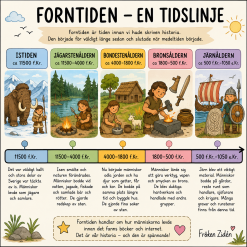 Tidslinje över Forntiden med bild/textstöd
