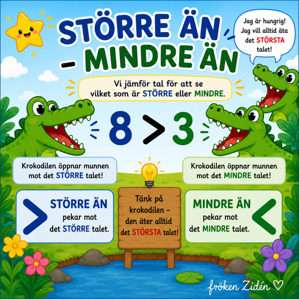 ✨ Arbeta med större än och mindre än på ett lekfullt och tydligt sätt! ✨