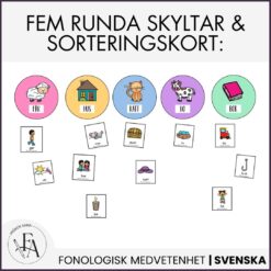 Sorteringskort och rimhjul - Träna fonoligisk medvetenhet med rim