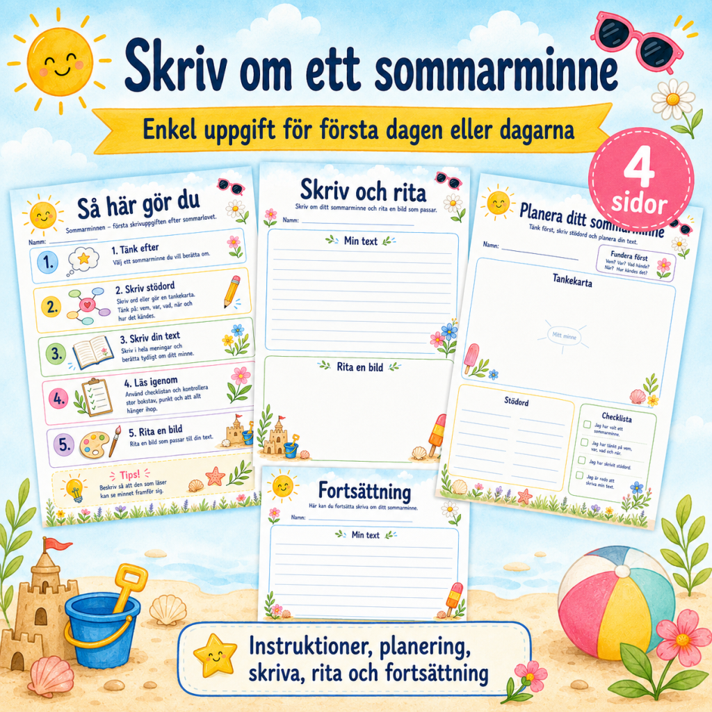 Ett sommarminne – enkel uppgift för första dagarna