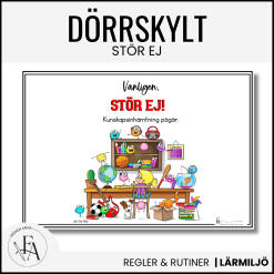 Dörrskylt "Stör Ej! Kunskapsinhämtning pågår!"