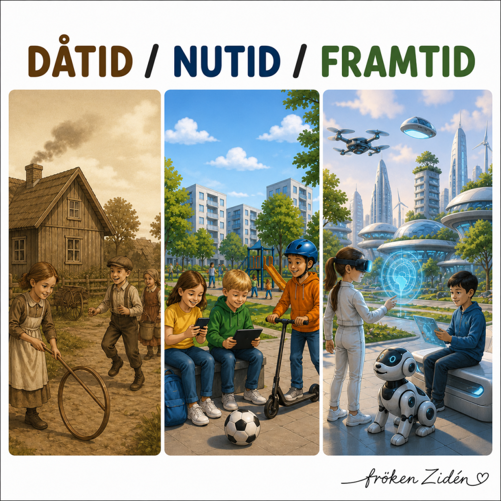 ⏳ Dåtid, nutid och framtid – ett komplett arbetsområde om tid! ⏳