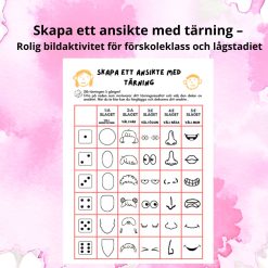 Skapa ett ansikte med tärning – Rolig bildaktivitet för förskoleklass och lågstadiet